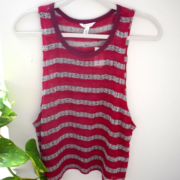 Aeropostale Tops - NWT Aeropostale Red and Gray Striped Knit Tank Top